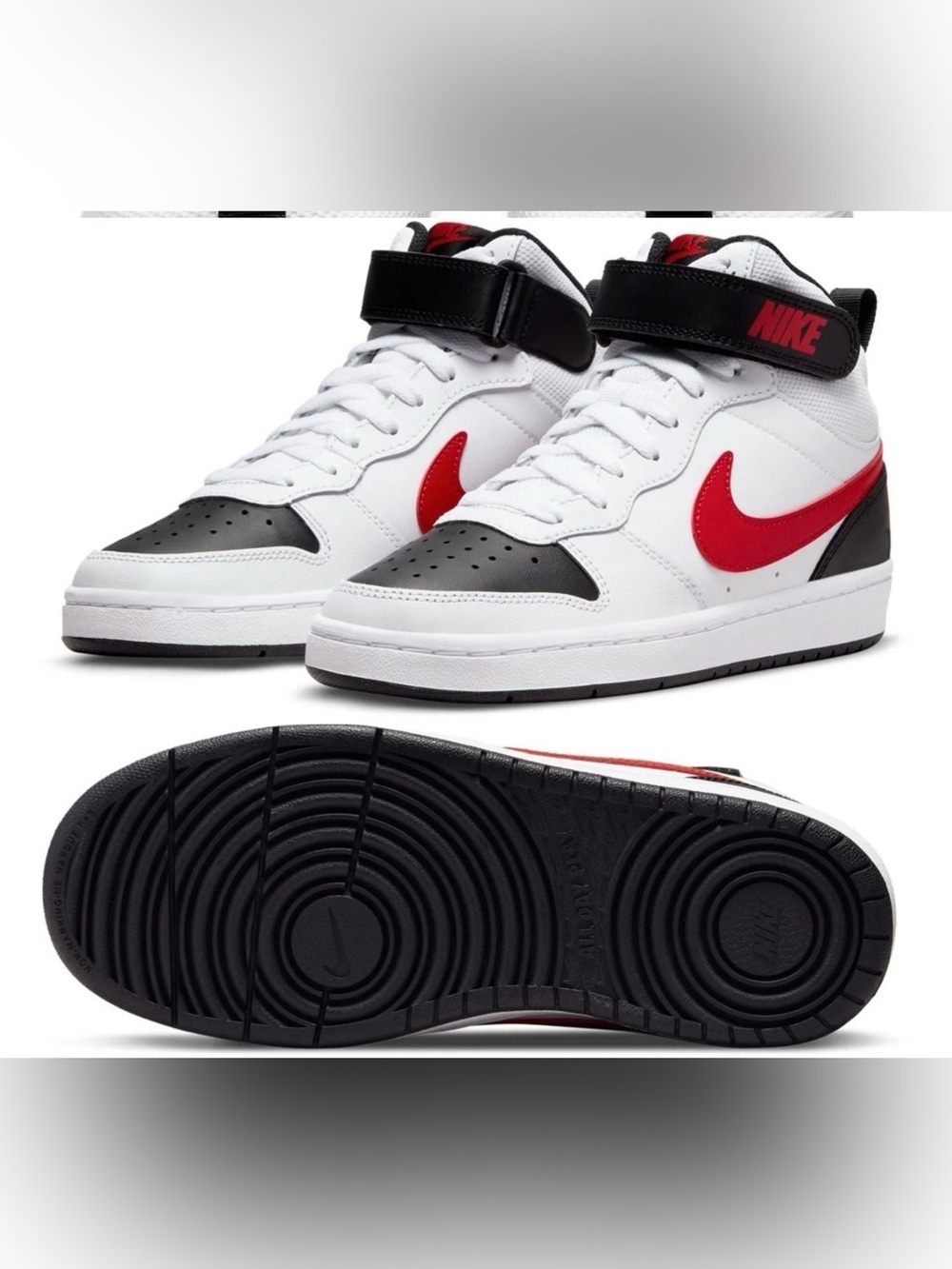 Nike (BIG BOYS 5Y) Court Borough Mid 2 Sneakers